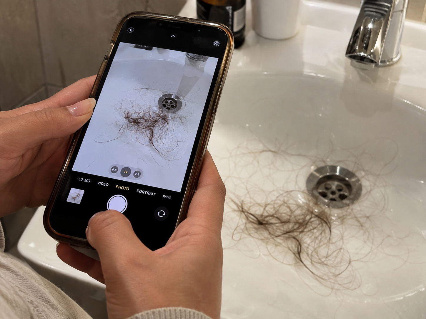 CONTARE I CAPELLI CADUTI CON UNA FOTO
